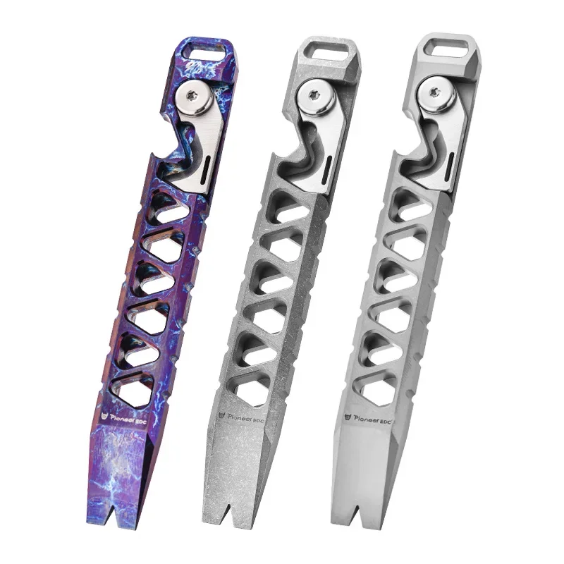 

Titanium alloy crowbar screwdriver Multifunctional bottle opener Portable outdoor survival Cool bar crowbar