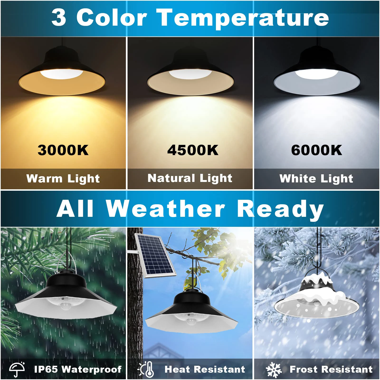 Solar Pendant Light with Motion Detector Outdoor Indoor Solar Shed Lamp Waterproof Dimmable 5M Cable Remote for Courtyard Garage