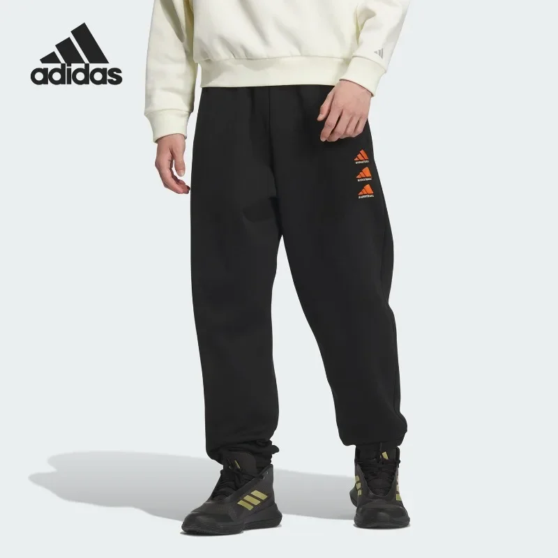 Adidas Soft Fleece Lined Elastic High Waist Wide Leg Slant Pockets Camping TrousersJC6816