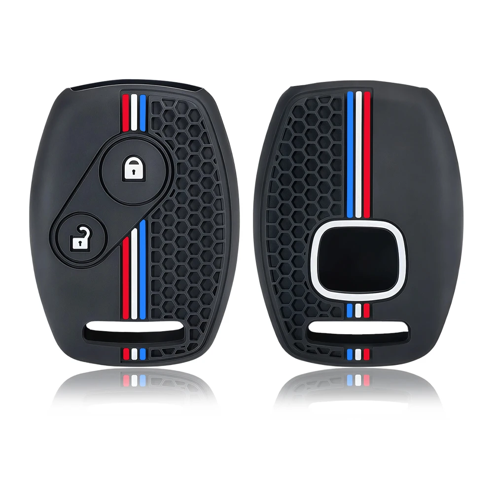 New Style 2 Buttons Silicone Car Key Case Cover For Honda Civic 2006-2011 2017 Accord CRV 2003 2007 Jazz HRV Car Accessories