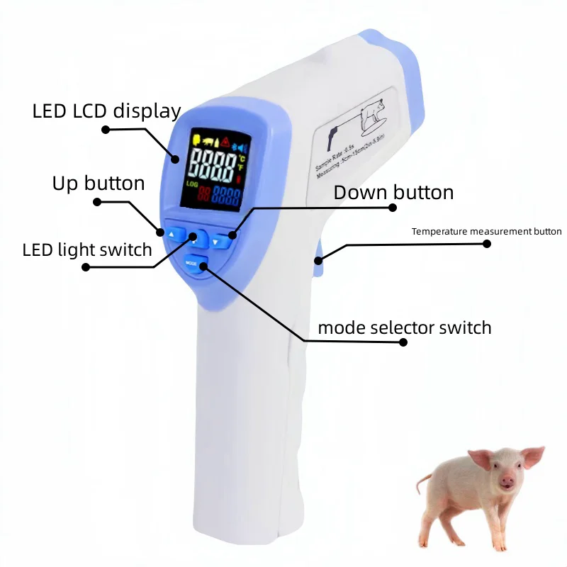 New Digital Veterinary I/nfrared Thermometer G/un for Animal Cattle Pig and Pet Convenient and Easy to Use