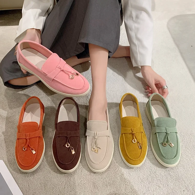 Zapatos sin cordones con parte inferior plana para mujer, calzado informal con punta redonda, suela de goma superior de poliuretano, calzado de ocio en varios tamaños de 35 t