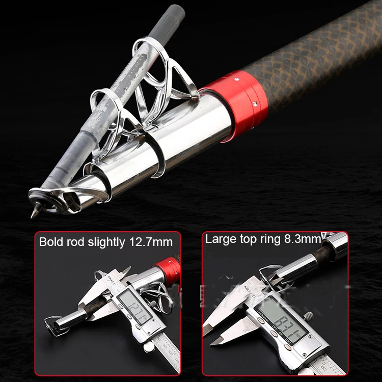 Telescopic Surf Spinning Rod 2.1-4.5M Carbon Fishing Rod 20kg above Superhard Long Distance Throwing shot Rod Sea Boat Pole