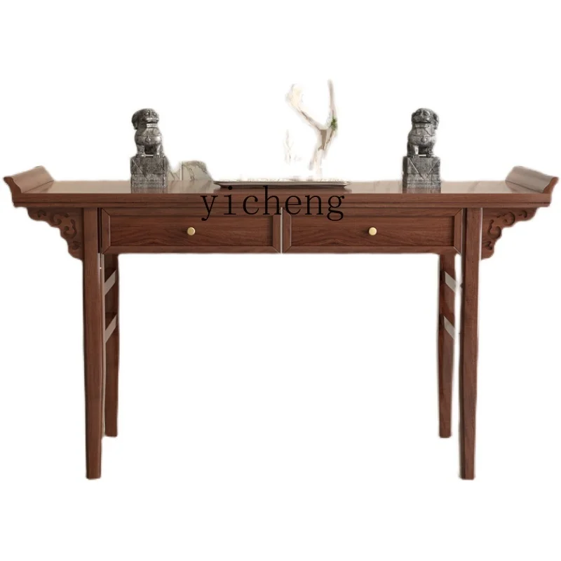 

YY Solid Wood Altar Buddha Shrine Household Altar Prayer Altar Table Rural Incense Table