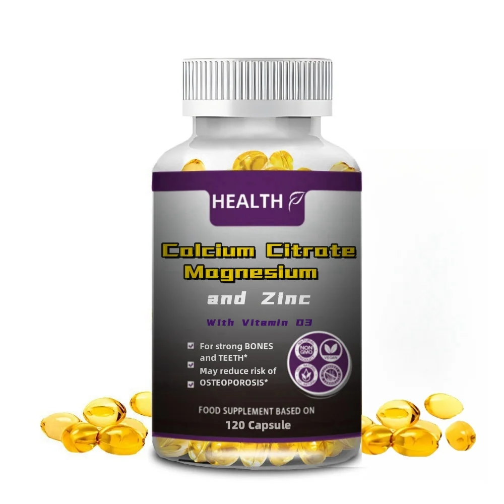 HEALTH Formulas Calcium Magnesium Zinc + Vitamin D3 Supplement | 120 Tablets | Non-GMO | Gluten-Free