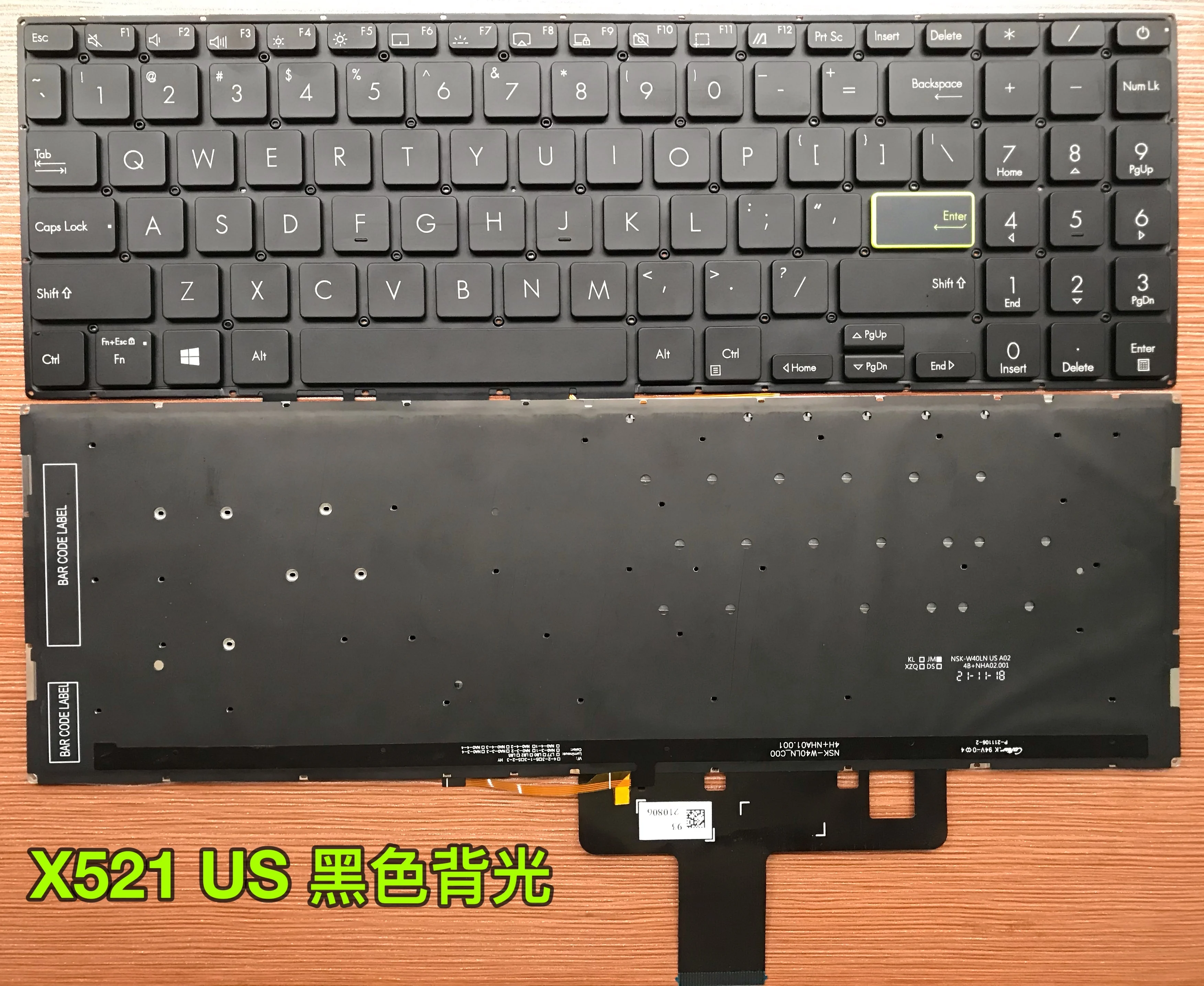 Imagem -02 - Teclado Tailandês dos Eua para Asus Vivobook S15 S533 S533e S533ea S533fa X521 15x 2023 X521fl X521fa D533ua D533 D533u Inglês ti Novo