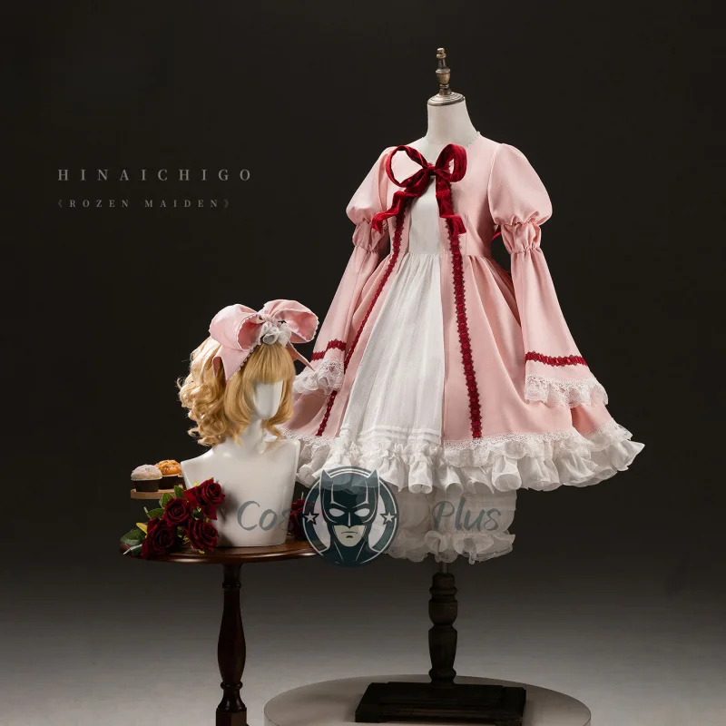 أزياء أنيمي روزن هينيتشيغو التأثيرية للنساء البكر للهالوين فستان لوليتا وردي لطيف كرنفال حفلة عيد الميلاد ملابس لعب الأدوار #3