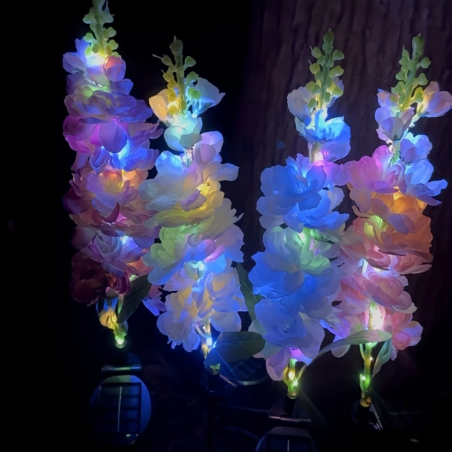 1/2pcs Solar Hyacinth Stake Lights, Outdoor Waterproof Colored Garden Lights,Garden Yard Balcony Terrace Patio Path Park Decor