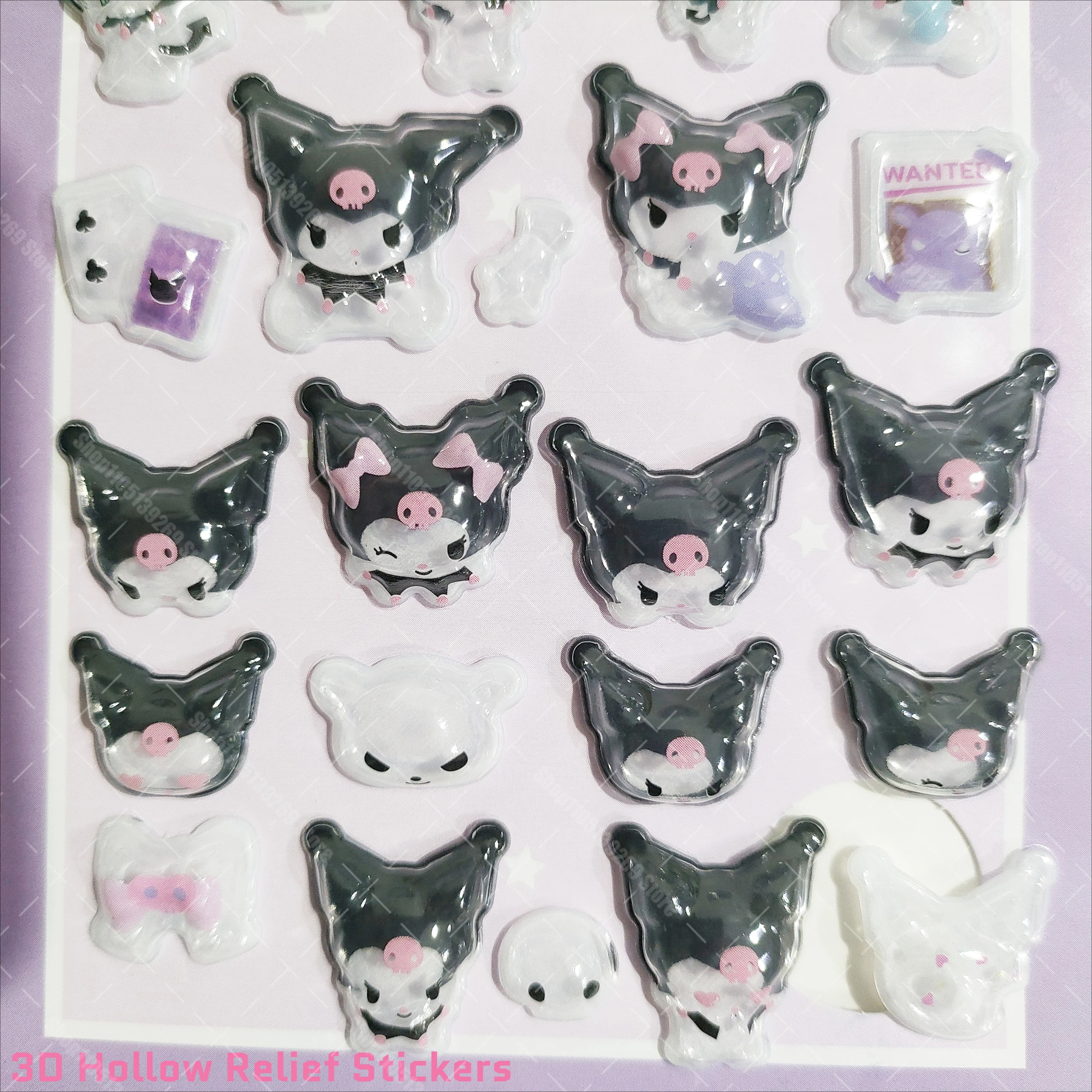 Kulomi 3D ملصقات الإغاثة جوفاء شفافة رائعة DIY الديكور هدية ديكور المنزل الكرتون الأطفال ملصقات لعبة الهدايا #6