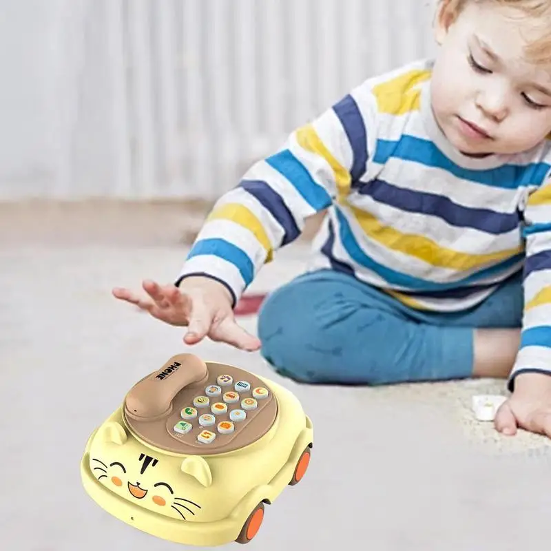 Toddler Phone Toy Music Toy Pretend Phone Toys Kids Cell Phone Toy Parent-Child Interactive Toys Battery Operated Preschool