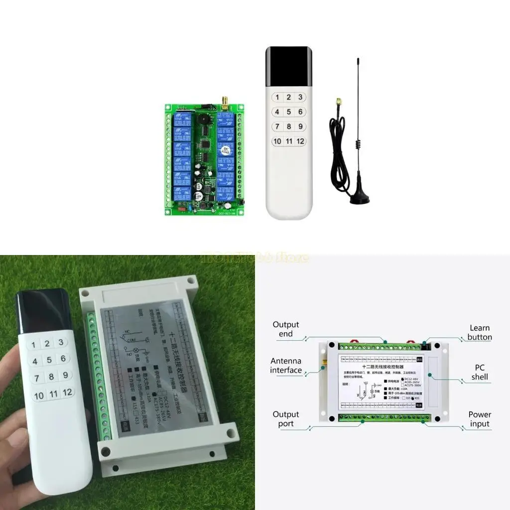 F62C 12 채널 리모컨 용 원격 제어 12V 24V 220V 전자 장치 지능형 스위치