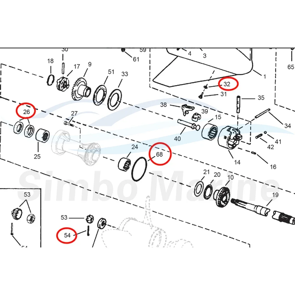 Lower Gearcase Seal with O-ring Kit 0310600 0765593 for Volvo Penta OMC Cobra 0330137 0321463 0321668 0313398 0777519 18-2001 image 2