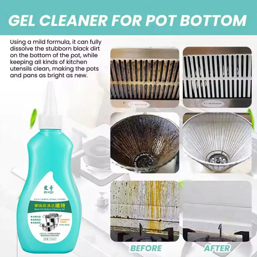 Pot Bottom Cleaning Gel Stainless Steel Black Scale Cleaner Cookware Bottom Descaler Pot Rust Remover Kitchen Blackening Agent