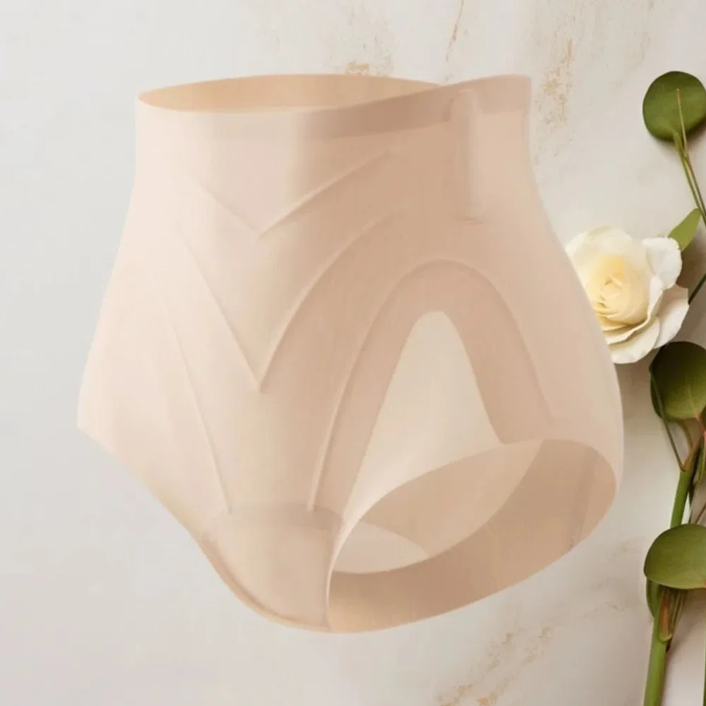 

High Waist Postpartum Body Shaper Mulberry Silk Crotch Solid Color Panties Seamless Underpants Waist Trainer Shapewear