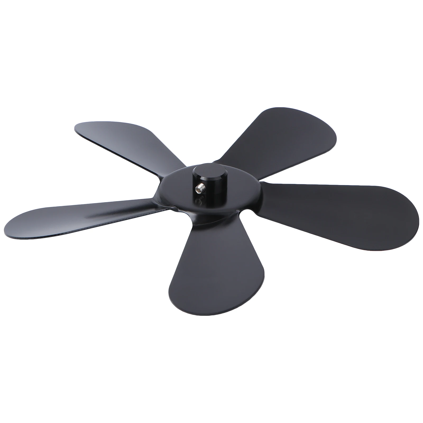 1pc Aluminum Fan For Fireplace Stove Heat Powered Silent Warm Air Circulator Metal Fan Blade Accessory Black