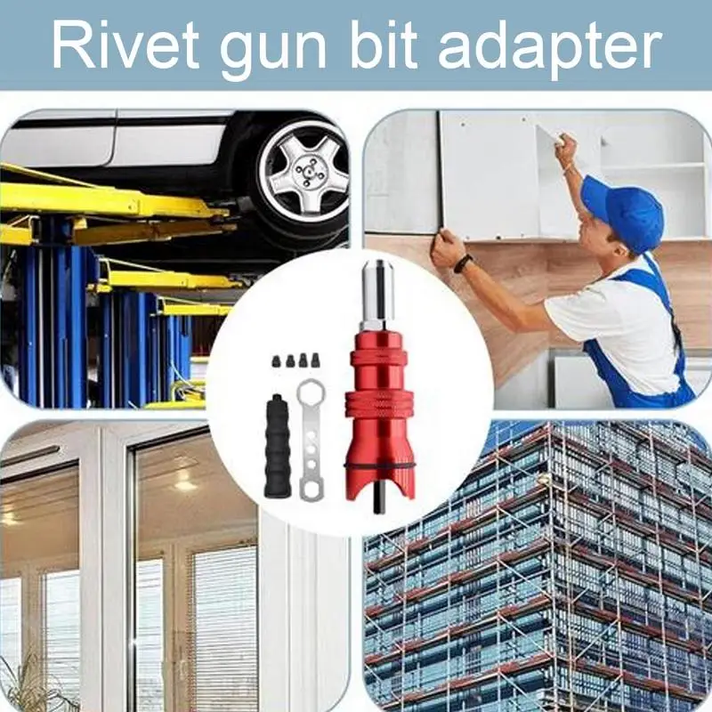 Electric Drill Riveting Guns Adapter Rivet Nut Guns Lithium Drill Bit Nozzle Cordless Conversion Connector Power Tools