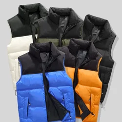 2024 Winter Puffer Vest Jackets Men Fashion Clothing Streetwear Stand Collar Thicken Sleeveless Coats Cotton Padded Jackets Men