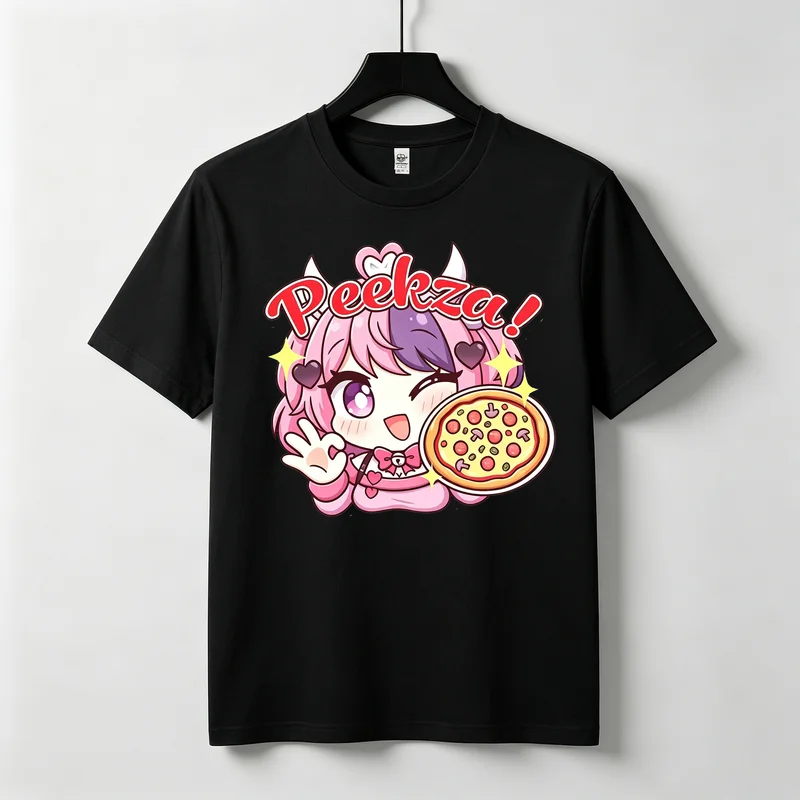 Ironmouse Vtuber Grafik-T-Shirt Vintage Y2k Anime-Charakter-Druck Übergroßes Baumwoll-Kurzarm-Unisex-Anime-Streetwear-T-Shirt – Detail 4