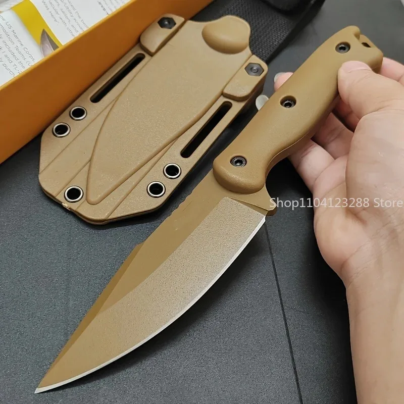 

BK18 Прямой нож D2 Лезвие Нейлоновая ручка из гофрированного волокна Нож высокой твердости Портативный нож для дикой природы Прямой нож для улицы