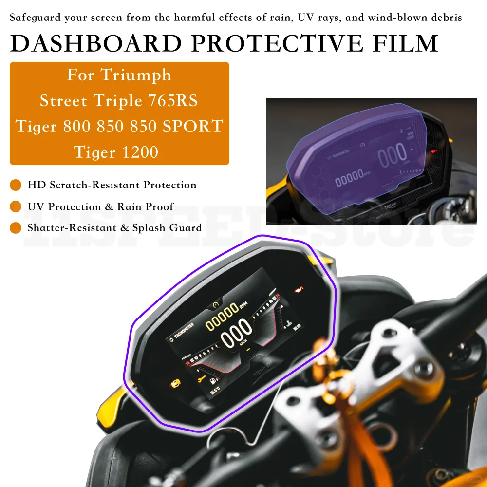 Motorcycle accessories Screen scratch resistant film For Triumph Tiger 800 850 1200 DAYTONA 765 Speed Street Triple R RS