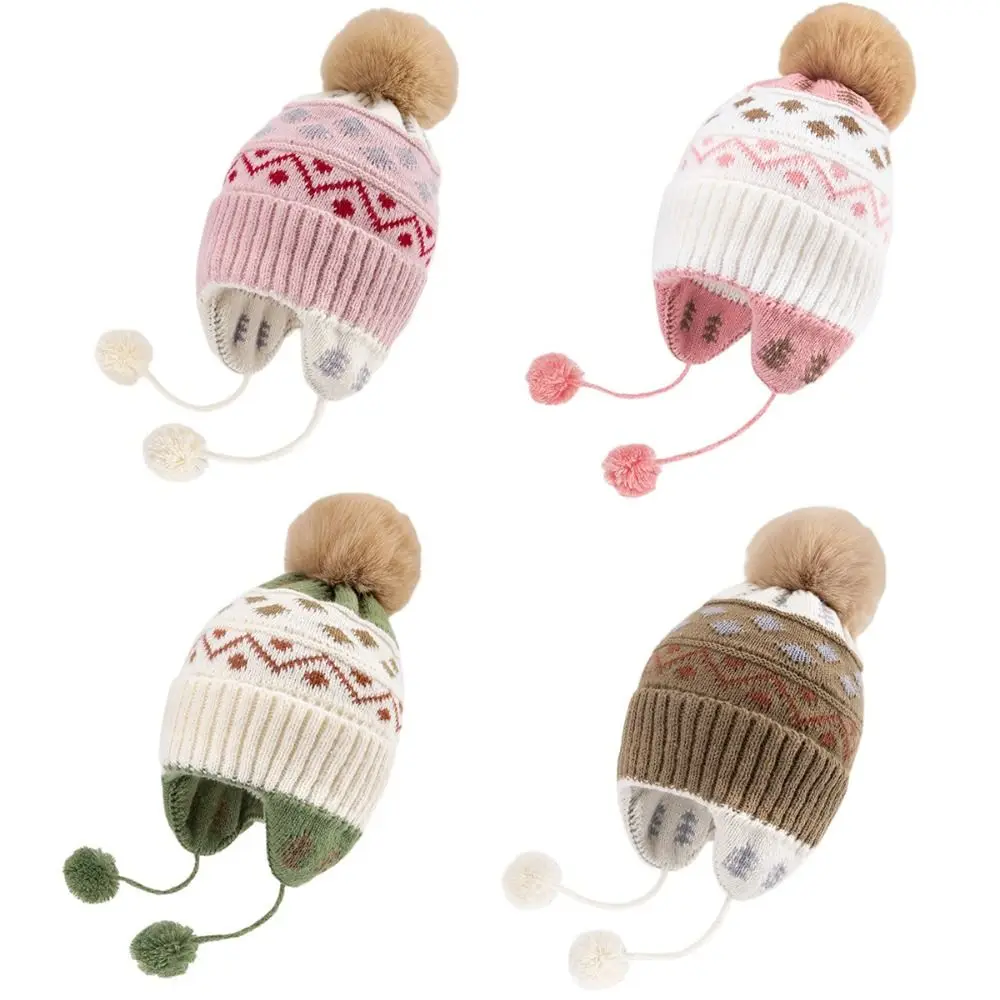 

Милая вязаная шапка для малышей, защита ушей, детские наушники для отдыха, сохраняющие тепло, детские шапочки для мальчиков и девочек