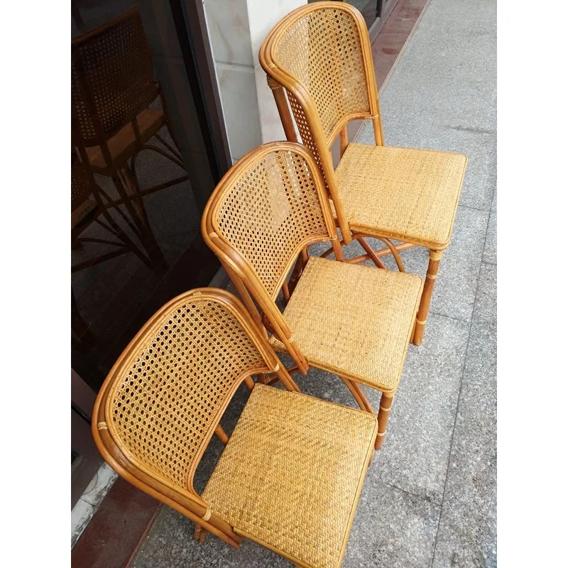 Rattan Chair Adult Small Rattan Chair Leisure Chair Soft Surface Backrest  Student  Home Hotel