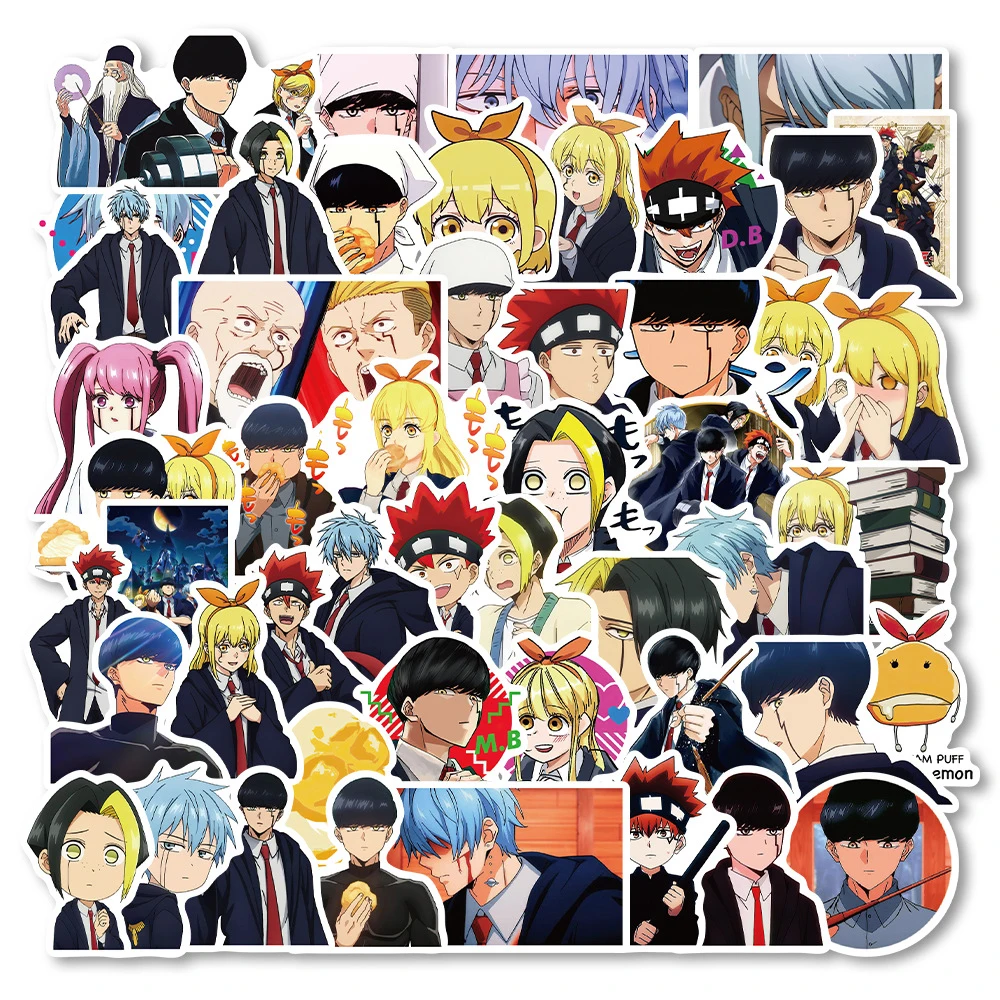 10/30/50 قطعة انمي ياباني Mashle ماجيك والعضلات ملصقات مقاوم للماء DIY بها بنفسك دفتر الهاتف المحمول كول الكرتون الشارات الديكور
