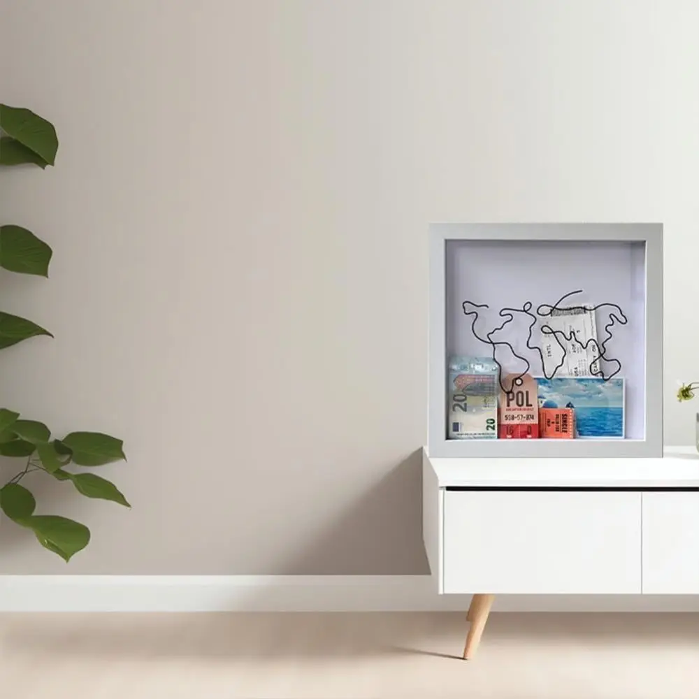 Map Adventure Archive Box Postcard Souvenir Storage Box Map Box Photo Frame Deposit Box Ticket Storage Box Home Decoration