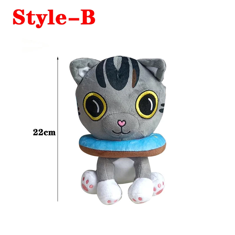Hot Nieuwe Grappige Dier Zwart Grijze Kat Mooie Anime Game Film Karakter Randapparatuur Knuffels Leuke Plushie Gevulde Pop Ornament
