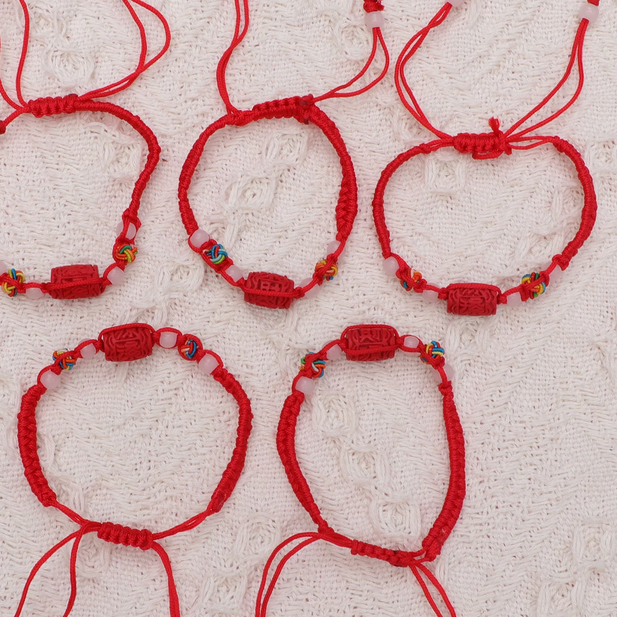 

20pcs Red Rope Bracelet Adjustable Handmade Braided Wristband For Women Men Anniversary Birthday Gift Positive