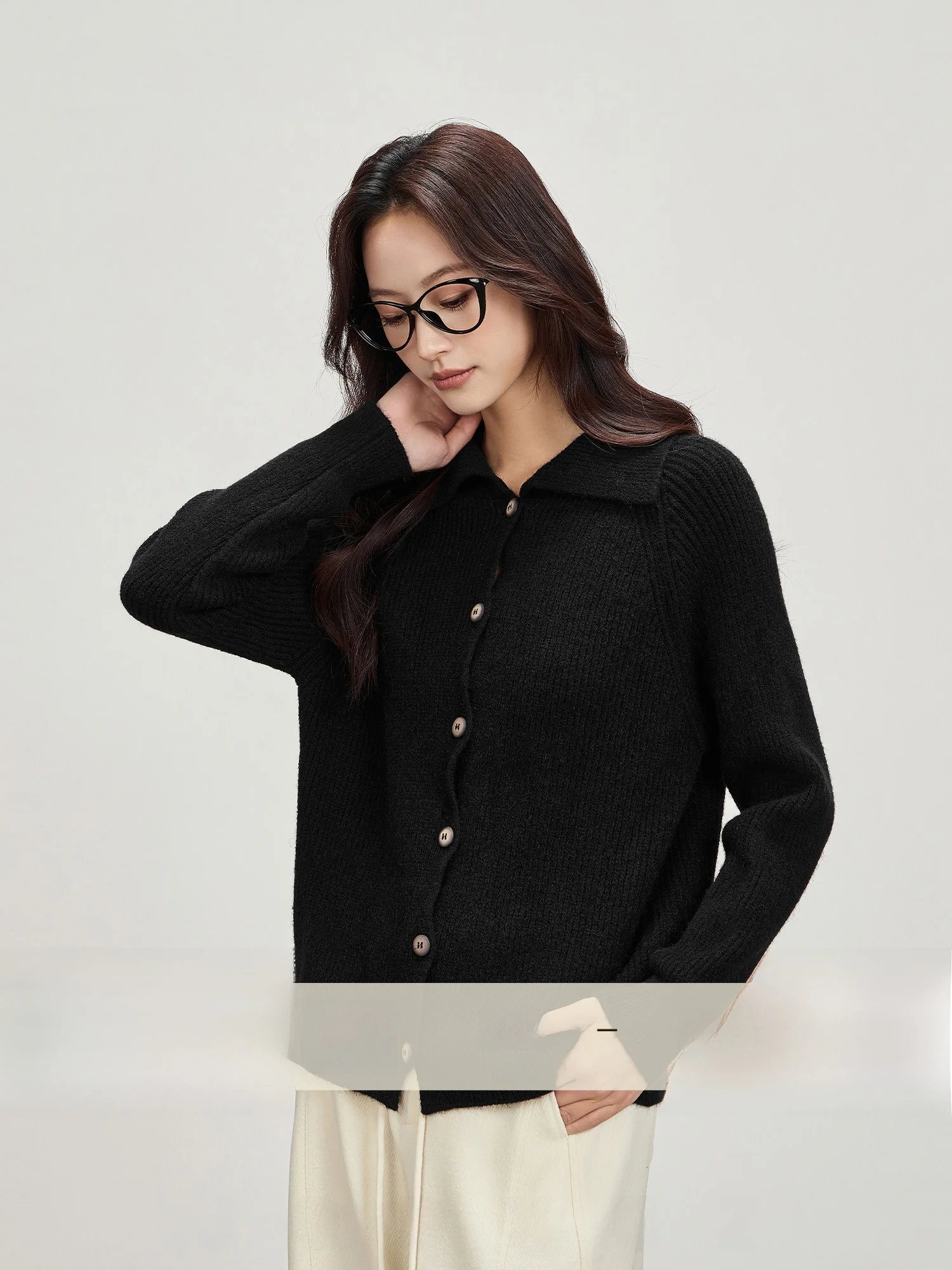 

Новая модель: Вязаный кардиган-свитер с открытым воротником и свободным кроем для женщин, зимняя верхняя одежда, удлиненный топ