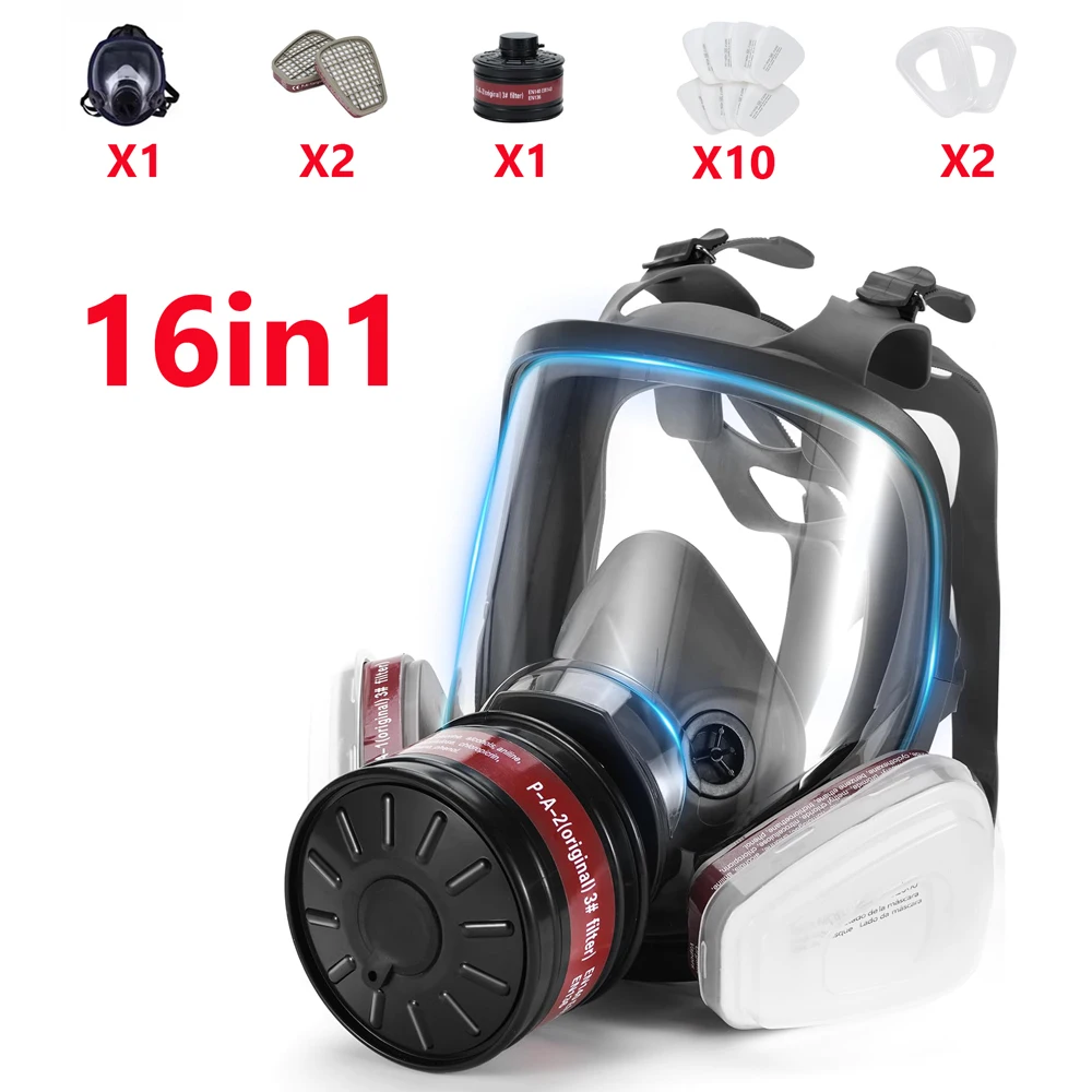 6800 type three-interface multi-functional anti-toxic mask for industrial spray with replaceable filter element