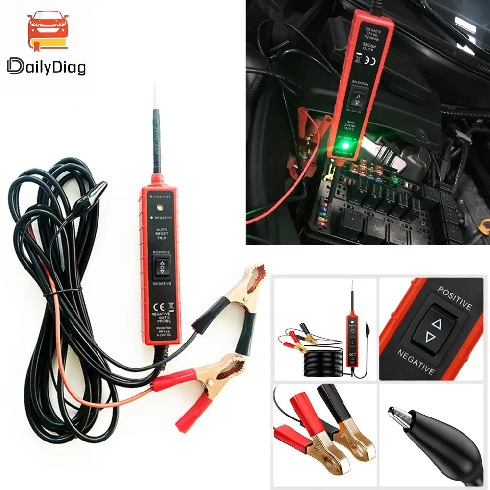 

6-24V EM285 Auto Electric Circuit Tester Continuity Voltage Cable Lamp Short&Open Tester Electrical Diagnosis Tool