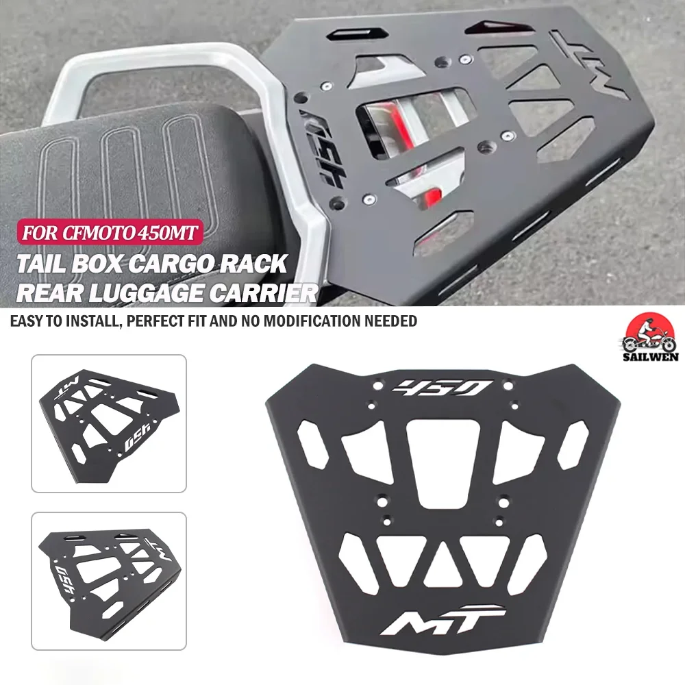 

For CFMOTO 450MT/IBEX 450 2024-2025 Storage Suitcase Tail Cargo Shelf 50MT Rear Rack Luggage Ride Top Carrier Box Holder Bracket