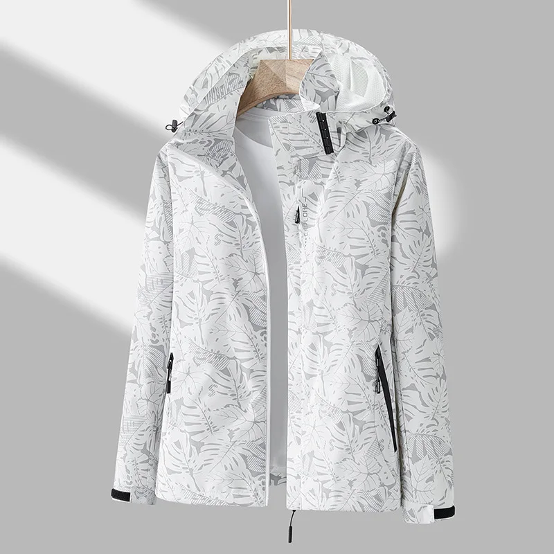 

Outdoor Single Layer Rash Jacket Unisex Windproof Waterproof Hooded Jacket Camouflage Breathable Sports Running Hiking Clothing