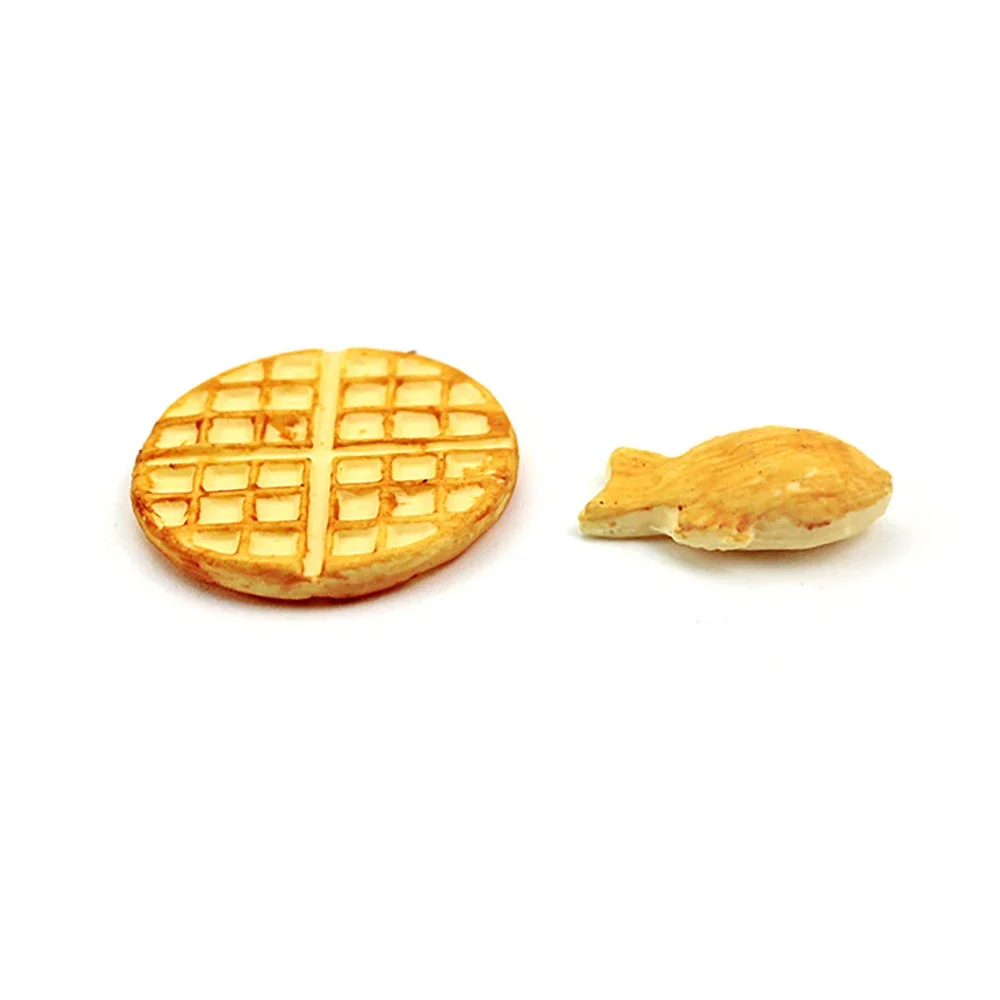 1/12ตุ๊กตา House Miniature เรซิ่นวาฟเฟิล Taiyaki อาหารจำลองของเล่นสำหรับ Mini ตกแต่งตุ๊กตาอุปกรณ์เสริม