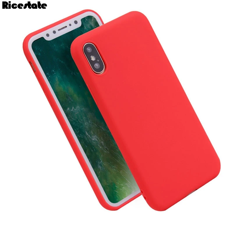 Ricesestate Fall für iPhone x xr xs max matt einfarbig Fall für iPhone 10 zehn x xs max xr Abdeckung schützen Haut Silikon Fall – Detail 10