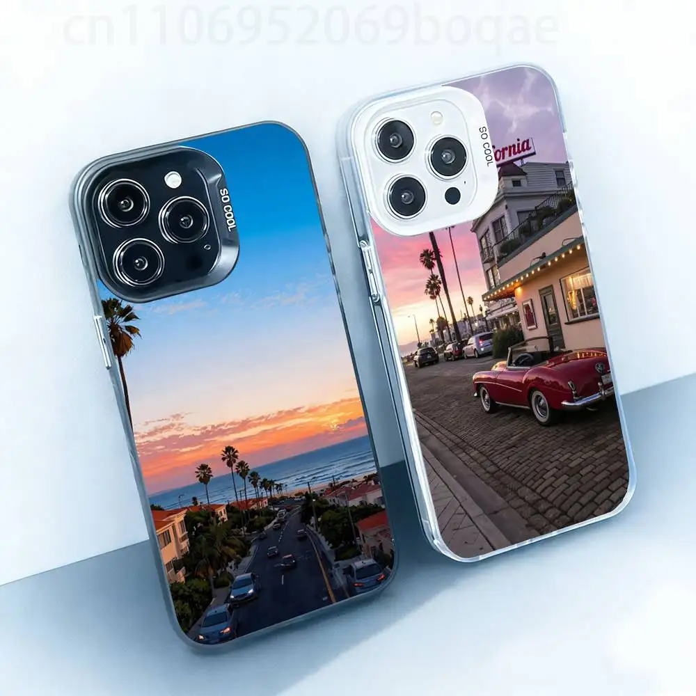 

Travel Los Angeles California Case for iPhone17 16 15 14 13 12 11 Pro Max Plus Air 16E X XR XS Max Hard Shockproof Bumper Cover