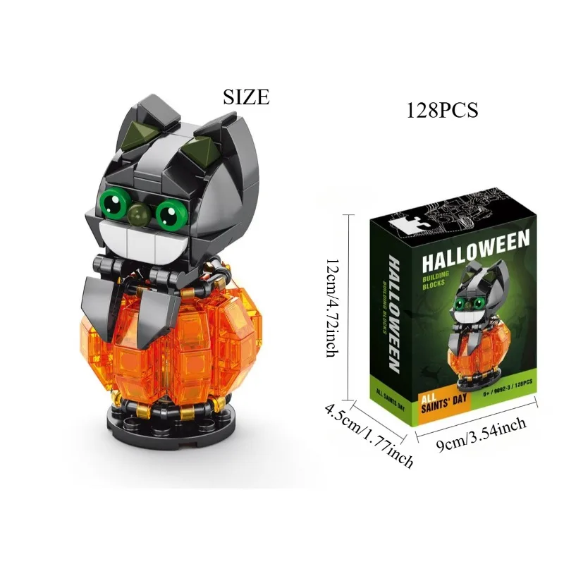 601pcs Halloween Pumpkin House 6-Piece Set | Dark Gothic Model with Interior Details | Holiday Gift for Teen
