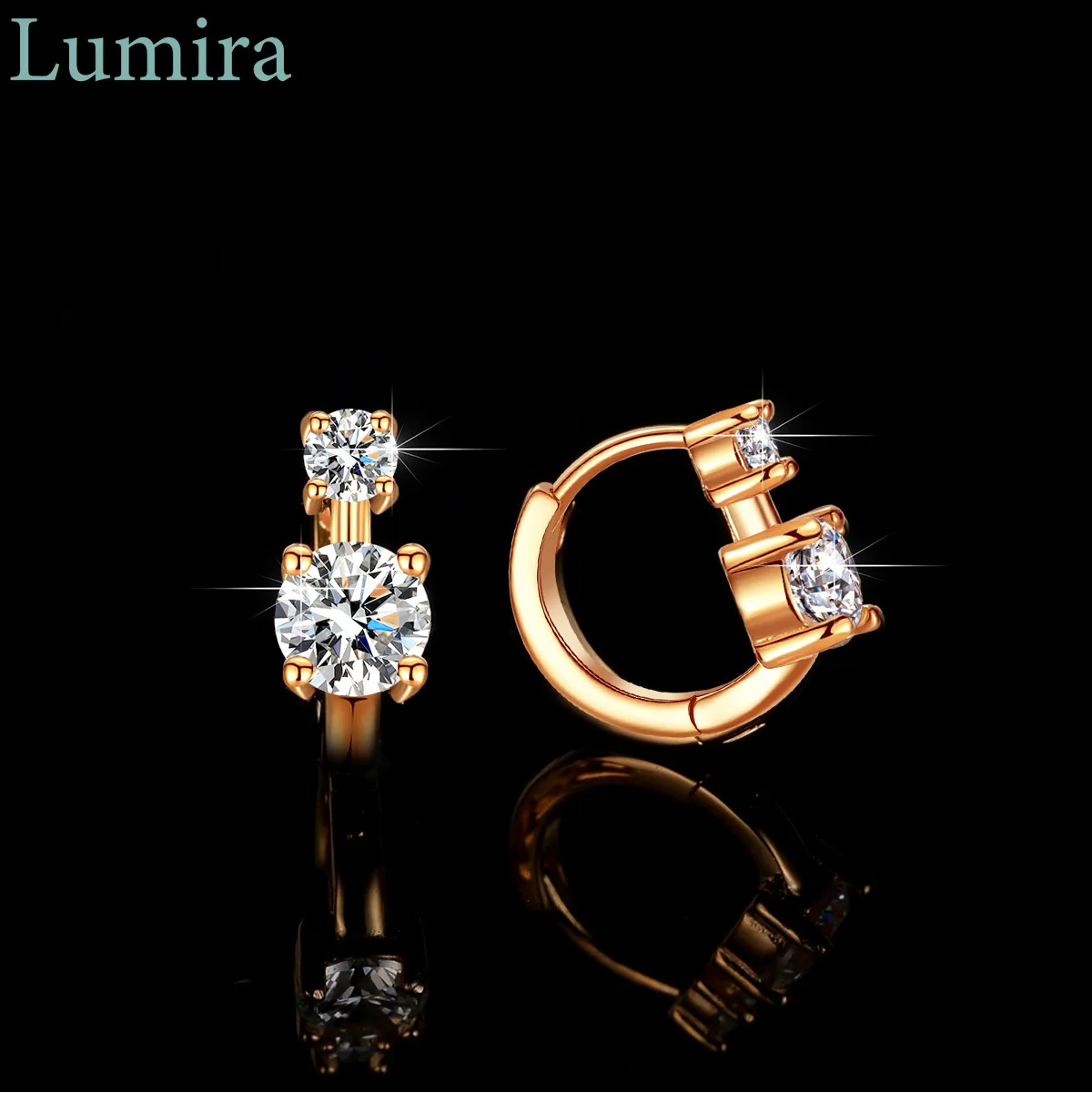 

Lumia элегантные асимметричные серьги из розового золота 18 карат для женщин с шпильками из муассанита, очаровательные ювелирные изделия на день рождения и свадьбу, подарок