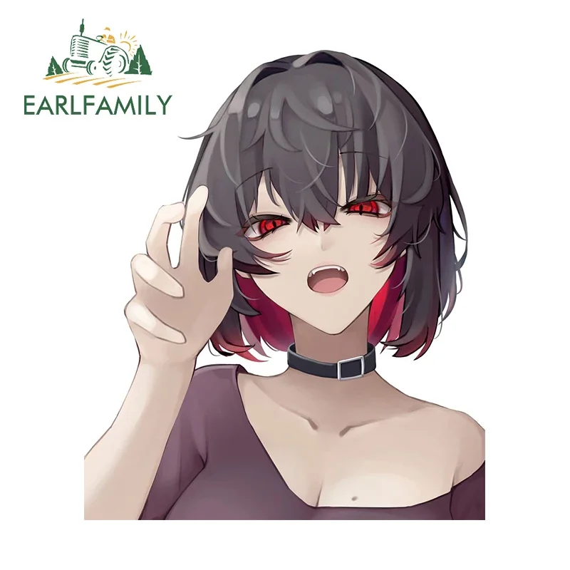 

EARLFAMILY 13cm x 11.1cm Original Cute Girl Fanart Car Sticker Windshield Sunscreen Personality Decal Creative Car Accessories