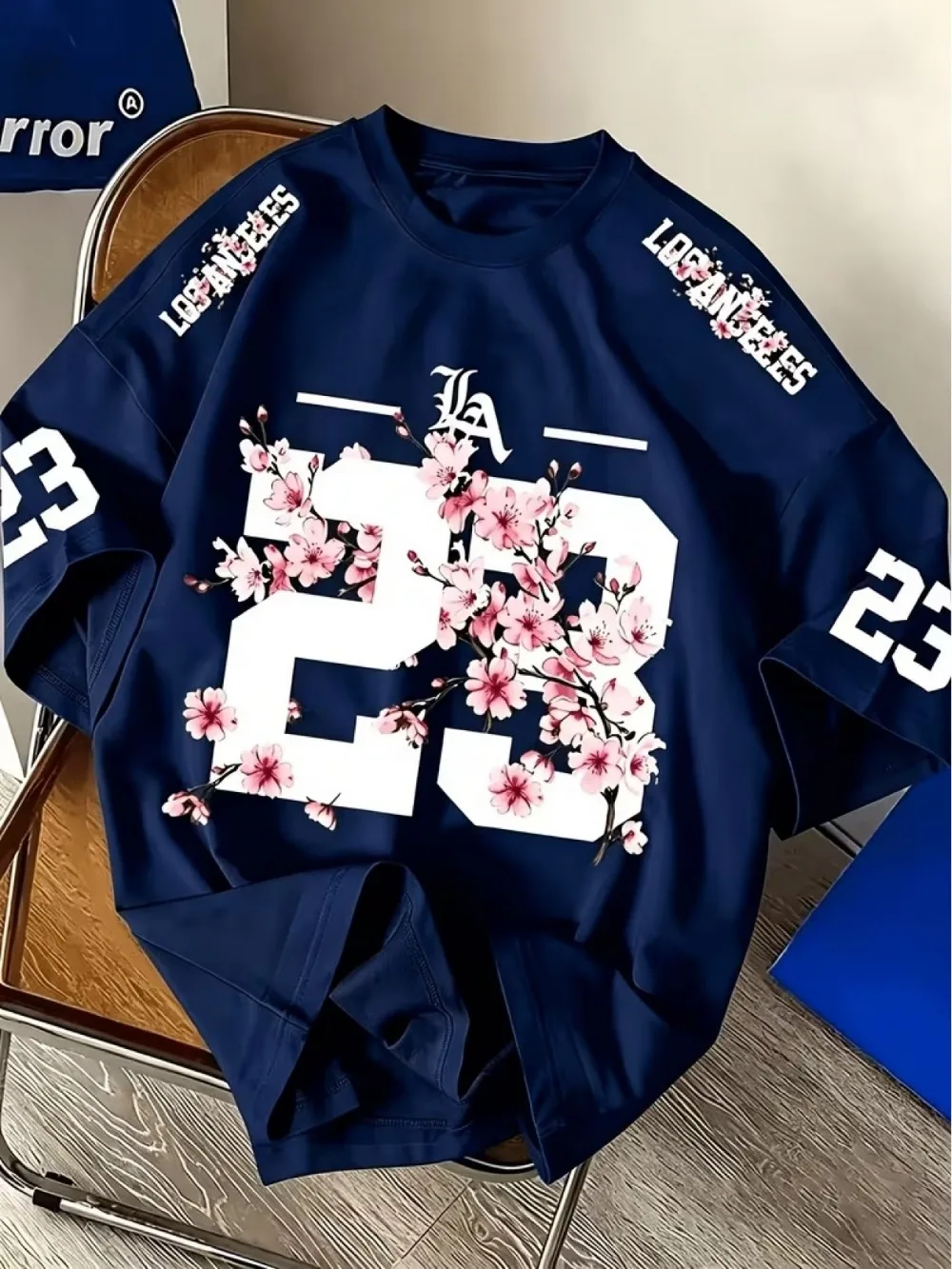 Summer New American Street Cherry Blossom Digital 3D Print Breathab Quick-dry Men's T-shirt Outdoor Sport  Parent-child Clothing