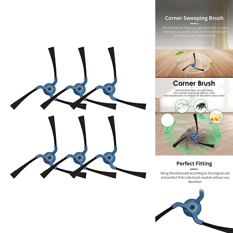 Piezas de repuesto para Robot aspirador, cepillo lateral lavable para Eufy X10 Pro, Omni / X9 Pro