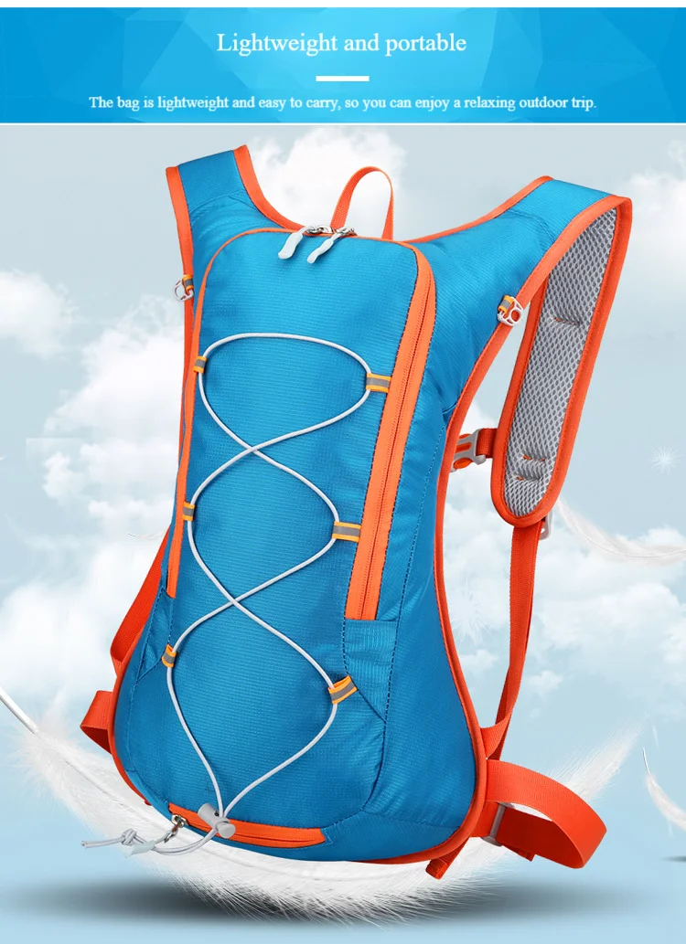 Wasserdichter Fahrradrucksack, mehrfarbig, große Kapazität, kompatibel mit Trinkblase, reflektierend, für Laufen und Wandern, leichter Rucksack – Detail 10