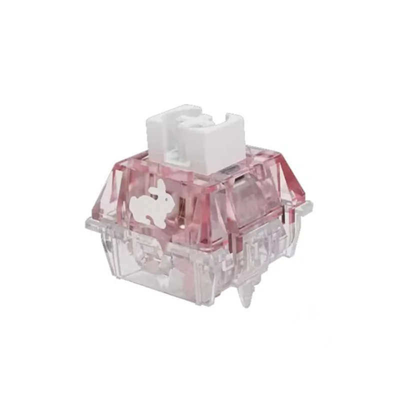 TTC Rabbit Silent Switch RGB Version Transparent Pink 5 Pins 42g Custom Mechanical Keyboard Switches Fast Speed Fine lubrication