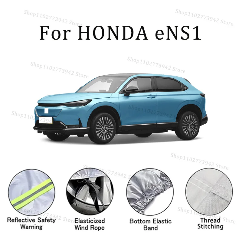 

Black Silvery Scratch-Resistant Car Cover - Dustproof & Sun-Resistant, Comprehensive Protection For HONDA eNS1 Outdoor Parking
