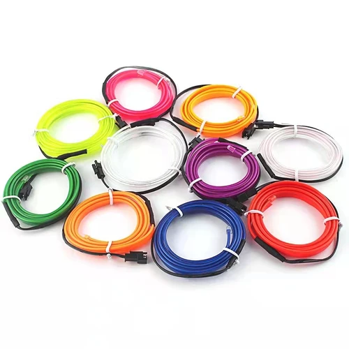 Imagen 2 del producto Tira de luces LED de neón Flexible para iluminación Interior de coche, guirnalda de decoración de 1M/3M/5M, 5V, tubo de cuerda de alambre con unidad de cigarrillo