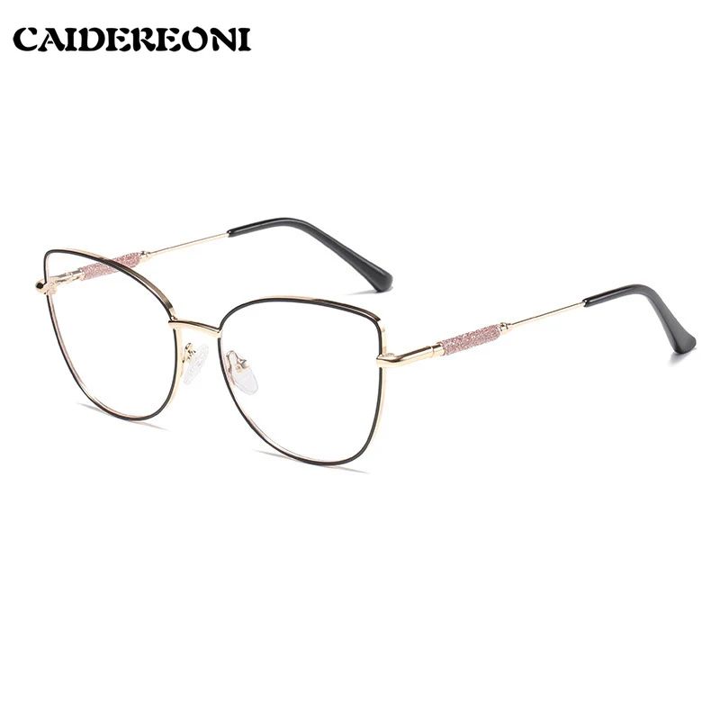CAIDERONI Fashion Personality Stylish Cat Eye Anti Blue Light Reading Glasses Women Customizable Prescription Photochromic H7140
