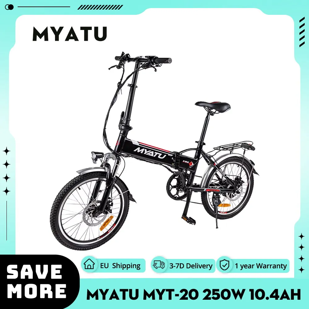Myatu MYT-20 Elektro fahrrad, 250W Motor, 36V 10,4 Ah Batterie, 20-Zoll-Reifen, 25 km/h Höchst