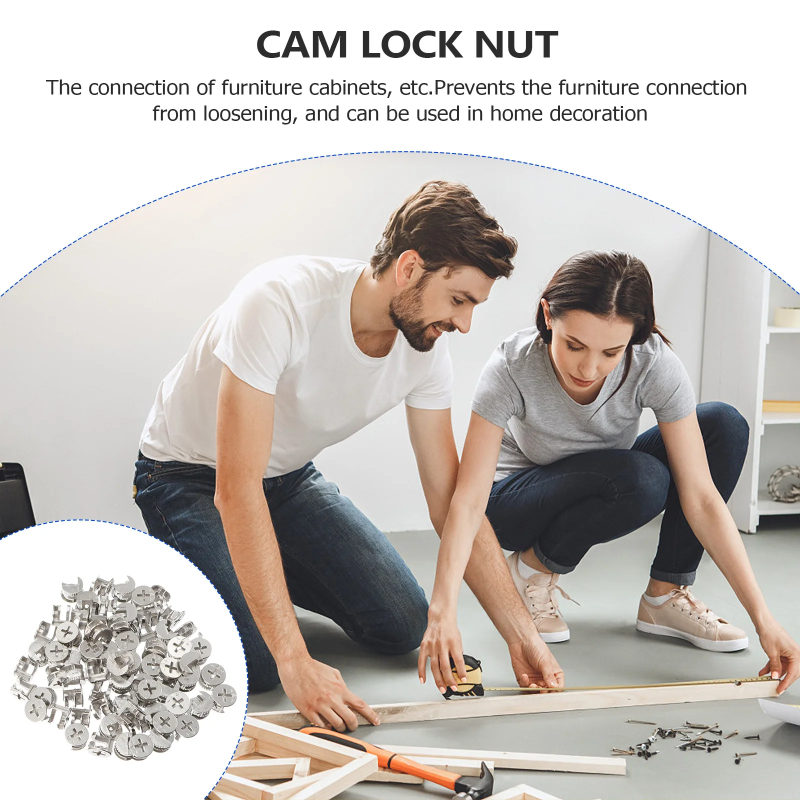 

75Pcs Cam Lock Fittings Zinc Alloy Pre Inserted Nut Furniture Connecting Fastener Cabinet Connector Hardware Bolts Furniture